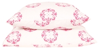 monaco block printed bed linens & pillows in rose