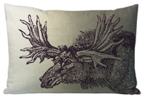 moose linen pillow by kevin o'brien