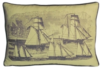 sailboat linen pillow by kevin o'brien