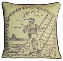 salty dog linen pillow by kevin o'brien