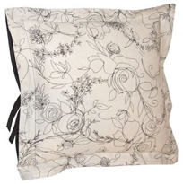 scribble print linen pillow in black & white by michele varian