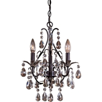 Castlewood Walnut Three-Light Mini Chandelier