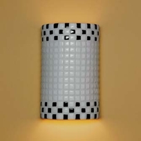 Checkers Wall Sconce Black and White, item # M20309-BW