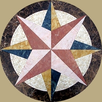 Honed Compass on Mosaic - 24, 32, 36, 40, 48"