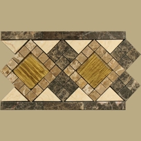 Border - 6" Polished stone and Glass 32nd.With Bars