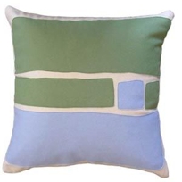 Flannel/Felt Big Block Pillow (Loden/Robin's Egg) By Balanced Design