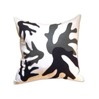 Flannel/Felt Coral Pillow (Black) By Balanced Design