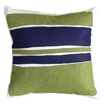 Flannel/Felt Color Block Pillow (Navy) By Balanced Design
