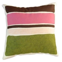 Flannel/Felt Color Block Pillow (Pink) By Balanced Design