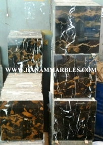 BLACK & GOLD MARBLE TILES