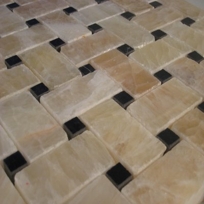 Honey Onyx w/ Black Basket Weave Polished