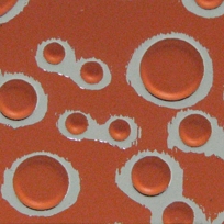 ORANGE 3007 SILVER Silver Matte 3007 with Orange Bubbles - Neboard Decorative Sheets