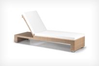 Lounge Beach chair adjustable incl. wheels bleach