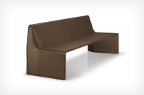 Stream Long bench with backrest  bronze