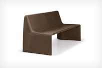 Stream Short bench with backrest  bronze