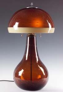 Amber Mushroom Bubble Lamp w/Incalmo Band