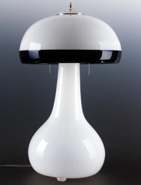 White Mushroom Bubble Lamp w/Incalmo Band