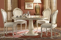 Rossella Round Extension Traditional Lacquer Dining Table