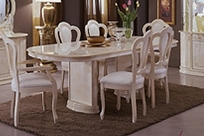 Milady Italian Ivory Lacquer Dining Table