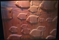 Tropical Fish Carved Wood Panel