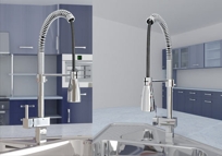Pull Out Chrome Swivel Kitchen Faucet 0328