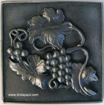 Metal Tile Backsplash Inserts - grapes and Fleur de lis