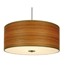 Metropolitan Zebra Wood 28-Inch Pendant