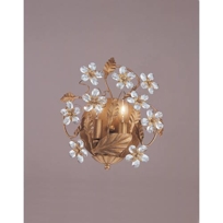 Abbie Gold Leaf Hand Cut Crystal Wall Sconce