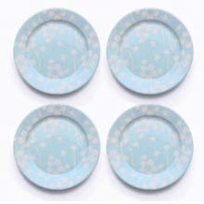 Blue Flora Small Plate Set