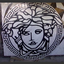 art round stone waterjet medallion 