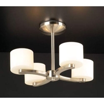 De Lion Satin Nickel Semi-Flush Ceiling Light