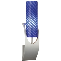 James Blue Current Brushed Aluminum 13W Fluorescent ADA Wall Sconce w/ Blue Current Glass Shade