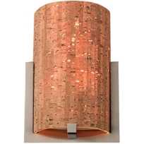 Alentejo Satin Nickel 12-Inch One-Light Fluorescent ADA Wall Sconce w/ Cork Shade