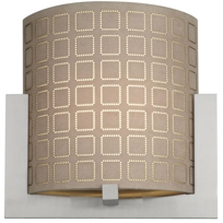 Bow Satin Nickel Two-Light ADA Wall Sconce w/ Prive Shade