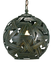 Bronze Leaf Orb Pendant 