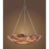 Marbled Stone Matte Nickel Bowl Pendant