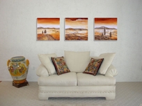 Tuscan Art Landscapes Series - Set of 3 triptych