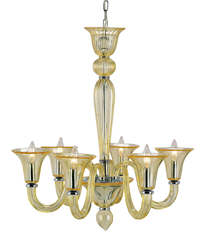  Clear Gold Glass Chandelier 