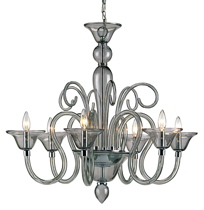 Clear Smoked Glass Modern Chandelier