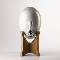 Ovobar Beverage Dispenser - shown in Wood Base by Aquaovo