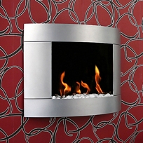 Bio-Blaze Diamond Fireplace, Silver