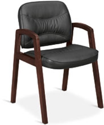 Leather Wood Guest Chair