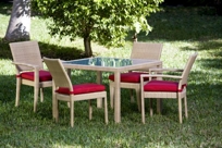 The Square Dining Table with 4 Stackable Chairs