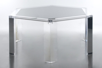 "Racketeer" Poker/Dining--Acrylic/Lucite Table.