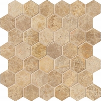 2 x 2 Hexagon Emperador Light
