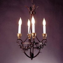 Rust Rosette Four-Light Chandelier