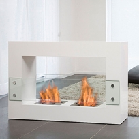 Bio-Blaze Qube Fireplace, Large, White