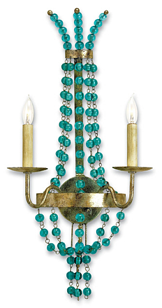 Empire Aqua Glass Wall Sconce 