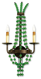 Empire Green Glass Wall Sconce