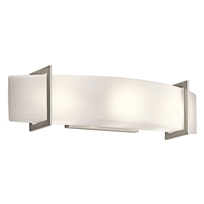 Crescent View Brushed Nickel Three-Light Bath Fixture
